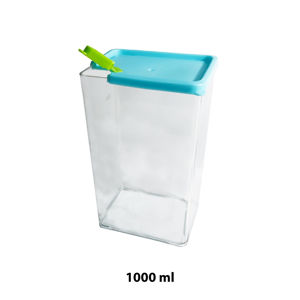 Imagen de Frasco plástico transparente rectangular con tapa 1000ml