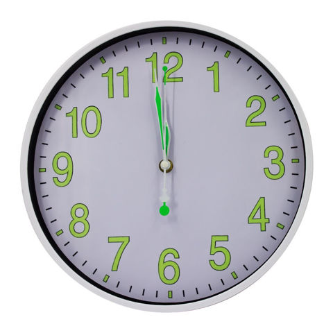 Imagen de Reloj de pared redondo números fluo 29cm