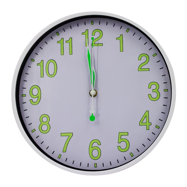 Imagen de Reloj de pared redondo números fluo 29cm