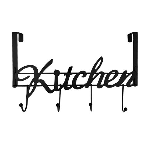 Imagen de Perchero  para puerta metal negro Kitchen