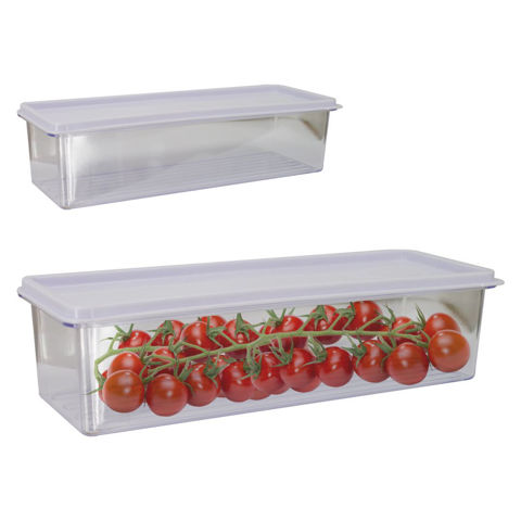 Imagen de Vianda organizadora transparente rectangular con tapa