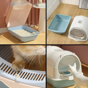 Imagen de Baño Cerrado Arenero Sanitario para Gatos Con Puerta y Pala
