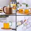 Imagen de Taza de té de vidrio alto borosilicato con asa color 450ml