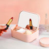 Imagen de Caja organizadora rectangular para maquillajes con espejo