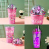 Imagen de Vaso Unicornio con Luz, Tapa y Sorbito 500 ml - Diseños Surtidos