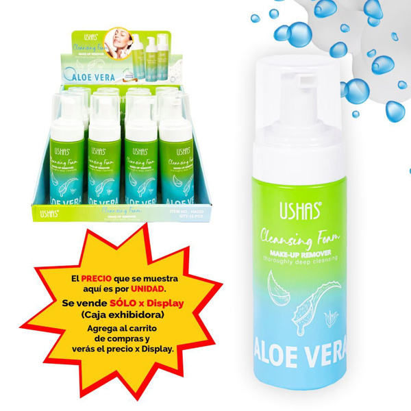 Imagen de Espuma de limpieza Ushas-removedor de maquillaje-Aloe Vera-H