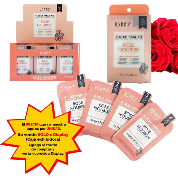 Imagen de Kit  de cuidado para pies Rose  4 pasos Ushas