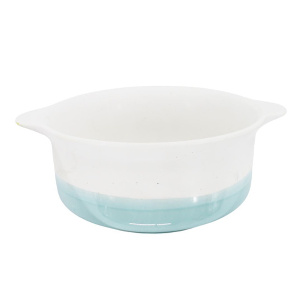 Imagen de Bowl-cazuelita ceramica con asas-rayas exterior-redondo