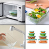 Imagen de Recipiente de vidrio rectangular con tapa hermética color 700 ml