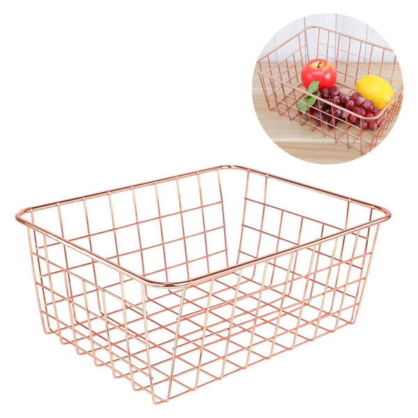 Imagen de Canasto metal rejilla para mesa- 22X16X10cm-2 colores