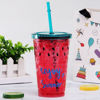 Imagen de Vaso con tapa y sorbito-Enjoy-en caja-3 colores-10X15,5cm
