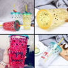 Imagen de Vaso con tapa y sorbito-Enjoy-en caja-3 colores-10X15,5cm