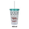 Imagen de Vaso con tapa y sorbito-Enjoy-en caja-3 colores-10X15,5cm