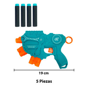 Imagen de Pistola lanza proyectiles (4) goma eva-en blister-24x22cm.