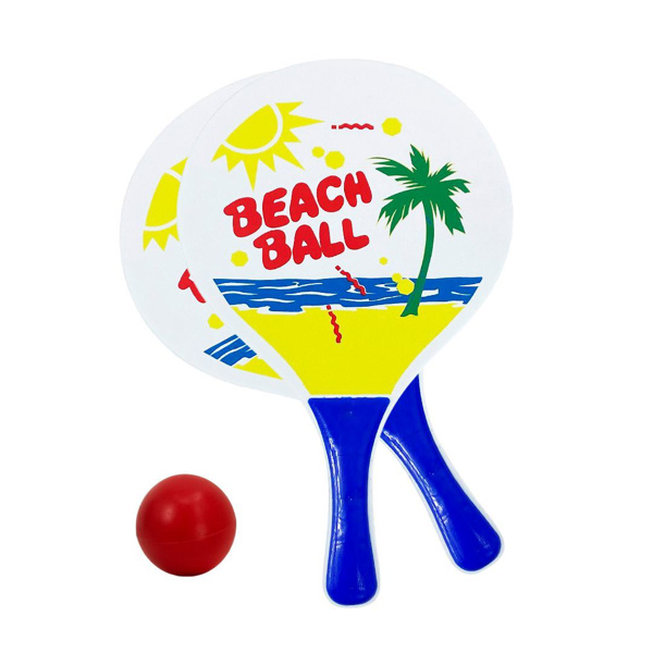 Imagen de Paleta de playa de madera x 2 piezas + pelota - Diseños surtidos