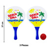 Imagen de Paleta de playa de madera x 2 piezas + pelota - Diseños surtidos