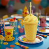 Imagen de Vaso plástico con tapa y sorbitos helado