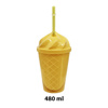 Imagen de Vaso plástico con tapa y sorbitos helado