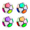 Imagen de Pelota de futbol - 22 cm. diseño exagonos  fondo gris y negr