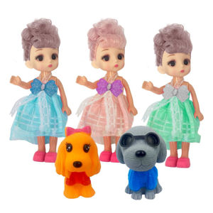 Imagen de Muñeca C/U con mascota en caja-12,5c14cm- 6 diseños