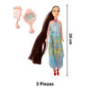 Imagen de Muñeca flaca con pelo-ropa-espejo-peine en bolsa-26x6cm.