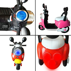 Imagen de Moto batería recargable  orejas 3 ruedas luz sonido