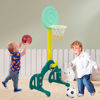 Imagen de Tablero Basketball de pie Regulable con Juego de anillos 3 en 1