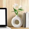 Imagen de Jarron circular de ceramica blanco - mediano