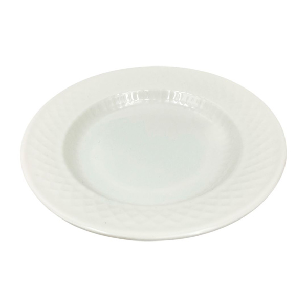 Imagen de Plato de melamina hondo redondo blanco-25x3cm.