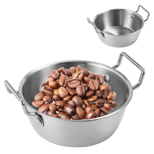 Imagen de Bowl plateado c/asas redondo 12x4cm. Acero inox