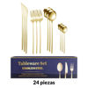 Imagen de Juego de cubiertos  Acero inoxidable color  dorado 24 piezas