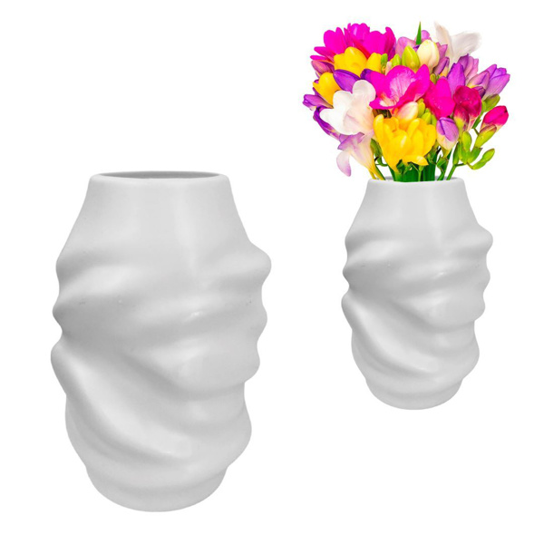 Imagen de Florero plastico 7,5x20cm. Blanco