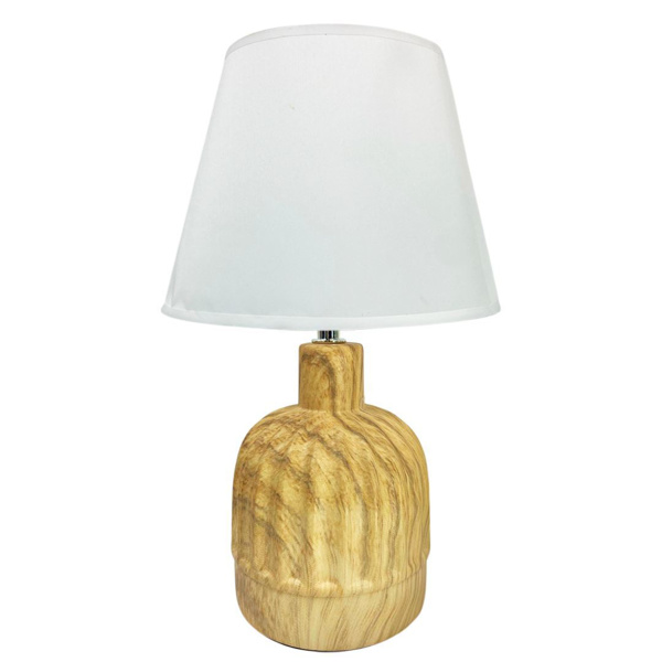 Imagen de Lampara veladora base ceramica tipo madera-33x14cm.