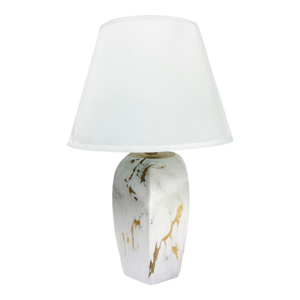 Imagen de Lampara veladora base ceramica tipo marmolada -38x16cm. 2 co