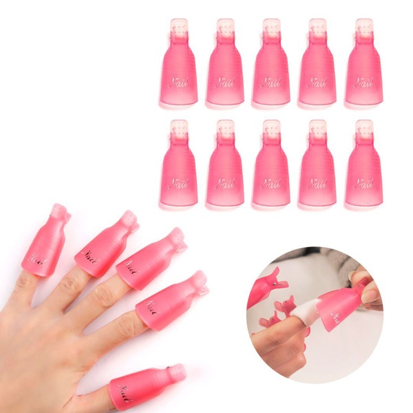 Imagen de Pinzas removedoras de acrílico gel y esmalte semi permanente de uñas 10 unidades