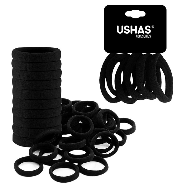 Imagen de Colitas de pelo Ushas x 6 unidades - Color Negro