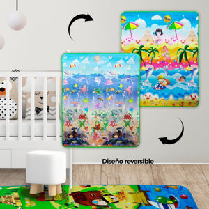 Imagen de Alfombra infantil antigolpes para bebes y niños doble diseño