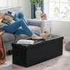 Imagen de Baul Puff Asiento Banqueta Plegable Piecera Cama Living -Color Negro