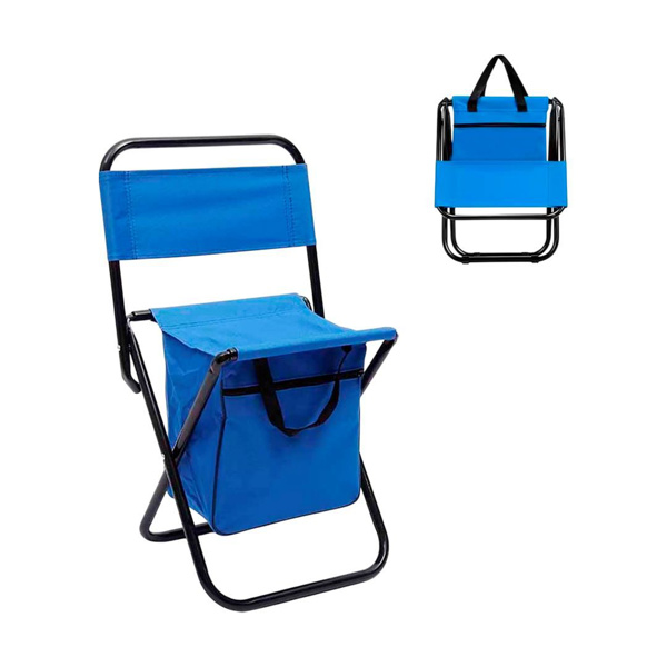 Imagen de Silla banqueta plegable con respaldo y bolso guarda todo