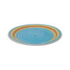 Imagen de Plato ceramica redondo borde a rayas coloridas-26,5cm.-4 col