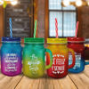 Imagen de Jarro vidrio con tapa sorbito color con frases 450ml