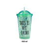 Imagen de Vaso con tapa y sorbito Efecto hielo  450 ml