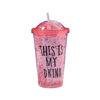 Imagen de Vaso con tapa y sorbito Efecto hielo  450 ml