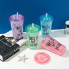 Imagen de Vaso con tapa y sorbito Efecto hielo  450 ml