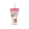 Imagen de Vaso con tapa y sorbito   450 ml. 4 diseños