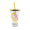Imagen de Vaso con tapa colores metalizados y sorbito-450 ml. 4 diseño