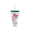 Imagen de Vaso con tapa colores metalizados y sorbito-450 ml. 4 diseño