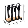 Imagen de Servilletero bambu y metal negro mate- modelo cubiertos-11x1