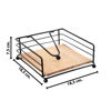 Imagen de Servilletero metal negro mate Base madera con metal