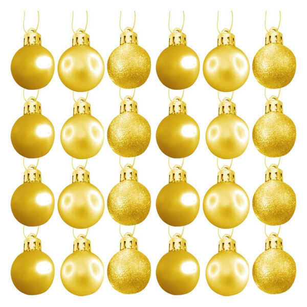 Imagen de Navidad bolas 6cm-caja por 24pc-dorado-caja pvc